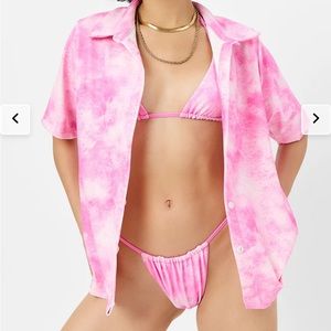 NWT  | Frankie’s bikini Hunter Terry Button Up Shirt Medium NwT